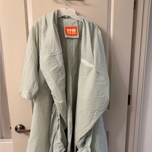 Light Green Ruched Drape wind breaker